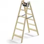 Hailo Master H80 2x6 Stufen beidseitige Trittleiter, 150 kg Tragfähigkeit, Silber