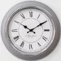 MEBUS 12966 Funk-Quarzwanduhr, schwarzer Rahmen, weißes Zifferblatt, 250 mm