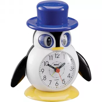 MEBUS 26514 Kinder Wecker Pinguin Farbe sortiert