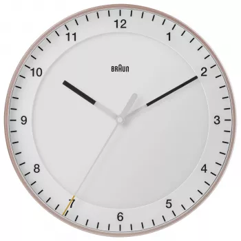 Braun BC17PW Analog-Quarz-Wanduhr mit lautlosem Sekundenzeiger, 30 cm, Weiß