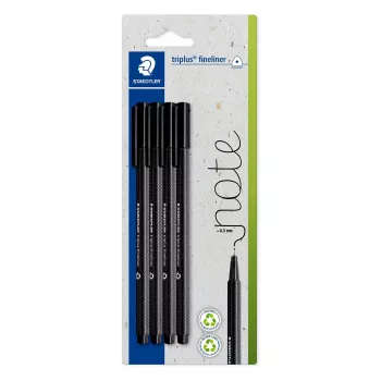STAEDTLER Triplus Fineliner 0,3 mm Schwarz 4er-Pack