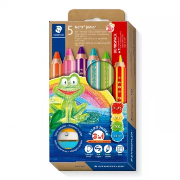 STAEDTLER Noris Junior 3-in-1 Buntstifte-Set für Kinder PEFC 140 C6P2