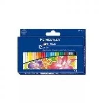 STAEDTLER Noris Club 243 NC12 Wachsmalstifte - 12 gemischte Farben - 11 mm Durchmesser - Kartonbox