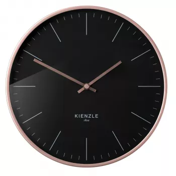 KIENZLE DCF Funk-Wanduhr Modern 25 cm Roségold/Schwarz