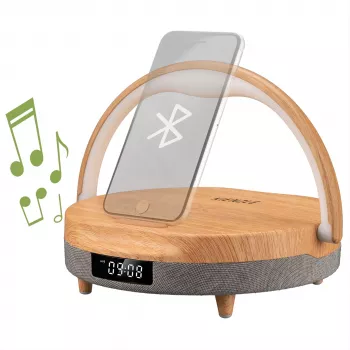 KIENZLE LED Wecker mit Bluetooth-Lautsprecher und kabellosem Ladegerät