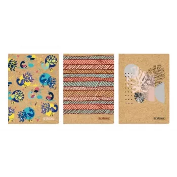 Herlitz Notizbuch A6 kariert 80 Blatt Kraftpapier-Umschlag braun