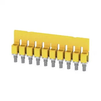 Weidmüller WQV 4/10 Querverbinder, 10-polig, 4 mm², gelb, Polyamid, UL 94 V-0, Packung mit 20 Stück