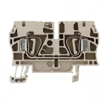 Weidmüller ZDU 4 Durchgangs-Reihenklemme, Federzuganschluss, 4 mm², Beige, 100 Stück