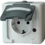 HEINRICH KOPP Schuko-Steckdose 1-fach Aufputz Feuchtraum IP44 Grau 16A 250V (103356006)