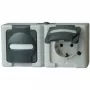 HEINRICH KOPP BLUE ELECTRIC Aufputz-Kombination Schalter und Schuko-Steckdose, Grau (131256002)