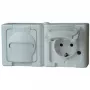 HEINRICH KOPP BLUE ELECTRIC Aufputz-Kombination Schalter und Schuko-Steckdose, IP44, Arktikweiß, 250V, 16A (131202003)