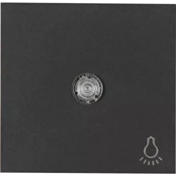 Heinrich Kopp HK07 Aufputz-Wippenschalterabdeckung mit Linse, Lichtsymbol, Schwarz