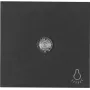 Heinrich Kopp HK07 Aufputz-Wippenschalterabdeckung mit Linse, Lichtsymbol, Schwarz
