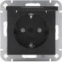 Heinrich Kopp SCHUKO-Steckdose mit Klappdeckel, Matt Schwarz, USB-Ladefunktion, IP44