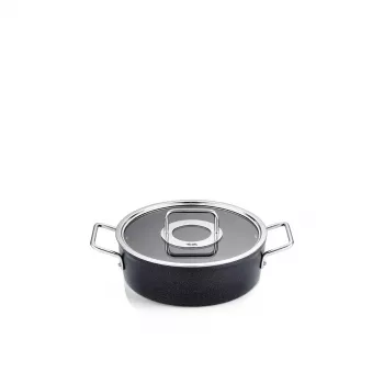 Fissler Adamant CA 24cm Schmortopf mit Glasdeckel, 4,2L, induktionsgeeignet, antihaftbeschichtet, made in Germany