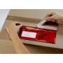 Vereinigte Papierwarenfabriken Docufix Selbstklebende Dokumententasche DL Lieferschein/Rechnung Rot/Transparent Packung mit 1000