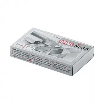 Novus No.111 Heftklammern - 4 mm - 2000 Stück - 15 Blatt - Metall - Grau