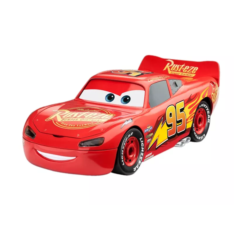 Revell Build & Play Disney Pixar Cars Lightning McQueen Fahrzeug mit Licht & Sound, Maßstab 1:20, Zusammensteck-Modellbausatz