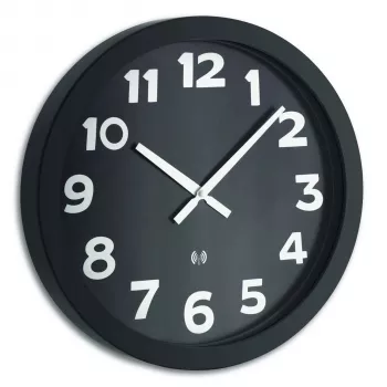 TFA 60.3506 Wanduhr - Quarz - Rund - Schwarz - Weiß - Glas - Metall