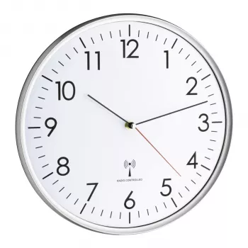TFA 60.3514 Weiß/Silber Analog Funk-Wanduhr