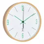 TFA Dostmann Analog Design Funkwanduhr mit Ahornrahmen, Grün (60.3524.04)