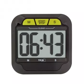 TFA Dostmann Digital-Timer und Stoppuhr mit großen Ziffern, Schwarz (38.2054.01)