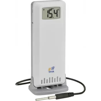 TFA 30.3902.02 ID-A3 2-fach Temperatursensor mit Fühler, Weiß