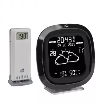 TFA TFAme 35.8102.01 WLAN Wetterstation mit Farb-LCD, Wi-Fi, App-Steuerung, professionelle Vorhersage