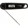 TFA THERMO JACK TASTE Digitales Küchenthermometer mit Timer und Alarm, Edelstahlsonde, 160 mm, -50 bis +300 °C, LCD-Display, Schwarz/Weiß