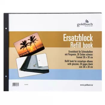 Goldbuch Nachfüllblock 38x30 cm Schwarz mit Schrauben 83077