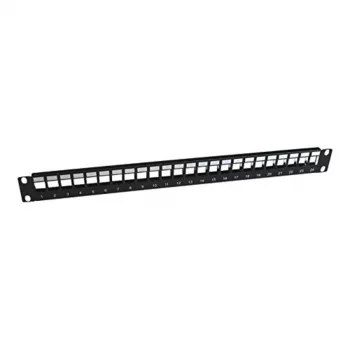 Panasonic 3SR-PATCH-24P 24 Port Patch Panel (Keystone Type) inkl. 24 RJ45 Cat.6 UTP Keystone Jacks - Schwarz