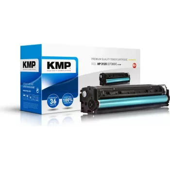 KMP H-T189 Schwarz Tonerkartusche (Kompatibel, High Yield) 90g - Ersetzt HP 312X (CF380X) für HP Color LaserJet Pro MFP M476 Serie