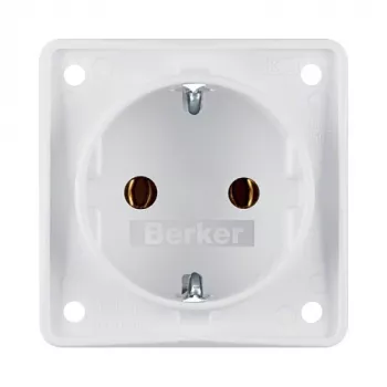Berker W.1 Aufputz-Schuko-Steckdose IP44 Polarweiß 250V 16A