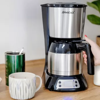 Steba KM F3 Thermo Filterkaffeemaschine, 1,25 l, 1000 W, Edelstahl/Schwarz