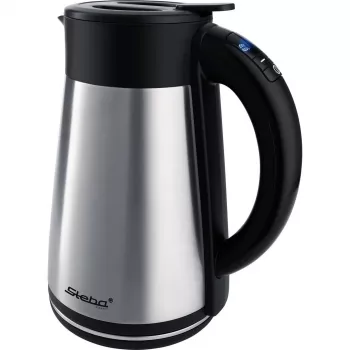 Steba WK 31 Thermo Kabelloser Wasserkocher mit Thermo-Kanne, 1,7 L, 2200 W, Silber/Schwarz