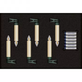 Krinner Superlight Bavaria Mini Flame 6er-Set Elfenbein