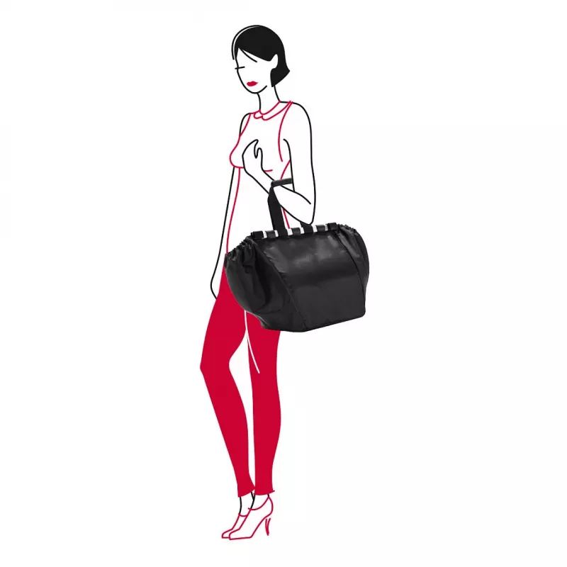 Reisenthel Easyshoppingbag Schwarz - 30L Einkaufstasche mit Trolley-Befestigung