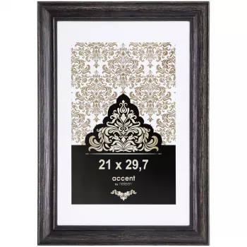NIELSEN DESIGN Accent Vintage Bilderrahmen DIN A4 21x29,7 cm Holz Schwarz