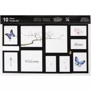 NIELSEN DESIGN Nielsen 10er Bilderrahmen-Set Schwarz Resin Mobile Rack 8999176