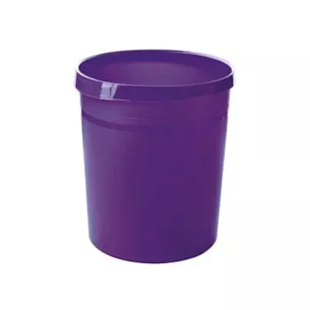 HAN GRIP 18L Runder Abfalleimer, Polypropylen, Lila, 312mm x 312mm