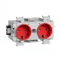 Hager GS20013020 Schuko-Steckdoseneinsatz, rot, IP20, 250 V, 16 A, 10 Stück