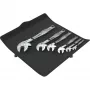 Wera 6004 Joker 6 Set 1 Open-End Wrench Set, 6 Pieces, 10-19 mm, Chrome-Molybdenum Steel, Nickel-Chrome Plated, with Textile Pouch