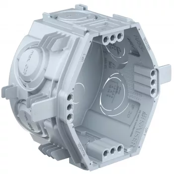 Kaiser Elektro UP1 Fix Unterputz-Gerätedose 1055-06 mit Klemmrippen, 4 Schraubkuppeln, 60x46 mm