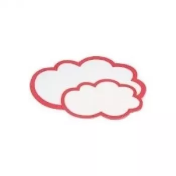 HOLTZ OFFICE SUPPORT magnetoplan Moderation Cards Cloud Large, 620 x 370 mm, Weiß/Rot (111152004)
