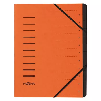 Pagna 40059-12 Ordnungsmappe 12 Fächer 1–12, A4, orange