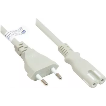 GoodConnections Euro-Netzkabel Eurostecker Typ C (gerade) auf C7/Euro 8 Kupplung (gerade), Grau, 0,75 mm², 1,8 m, Good Connections® (P0370-GR018)