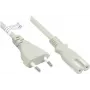 GoodConnections Euro-Netzkabel Eurostecker Typ C (gerade) auf C7/Euro 8 Kupplung (gerade), Grau, 0,75 mm², 1,8 m, Good Connections® (P0370-GR018)