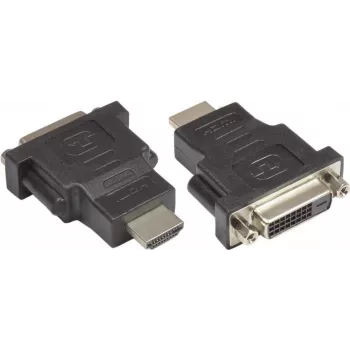GoodConnections DVI-D auf HDMI Video Adapter, DVI-D Buchse auf HDMI Stecker, 24+1 Pins, Schwarz
