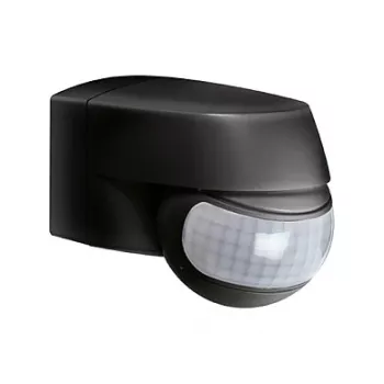 ESYLUX MD 200 Passiver Infrarot-Bewegungsmelder, 12 m Reichweite, Wandmontage, Schwarz, IP44, 2000 Lux, 2,5 m