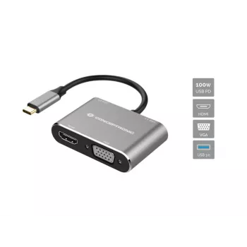 Conceptronic DONN16G USB-C 16-in-1 Docking Station - Schwarz